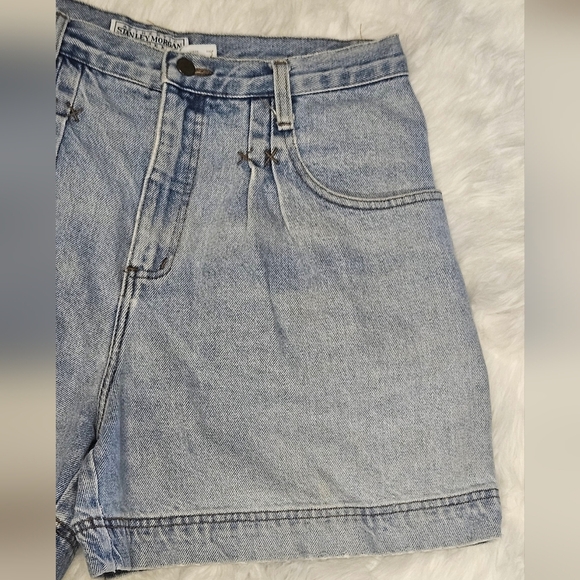 Vintage Stanley Morgan High Waist Denim Shorts light washed size 16 - Picture 2 of 12